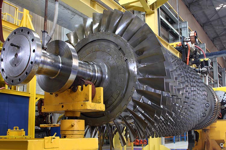 Turbine rotor at workshop